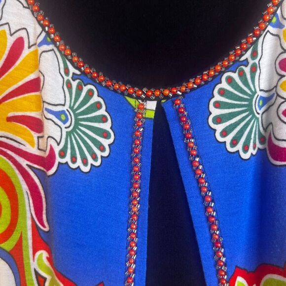 Joyous & Free Dress Sleeveless Beaded Patterned Attached Vest Size Medium - Picture 5 of 11